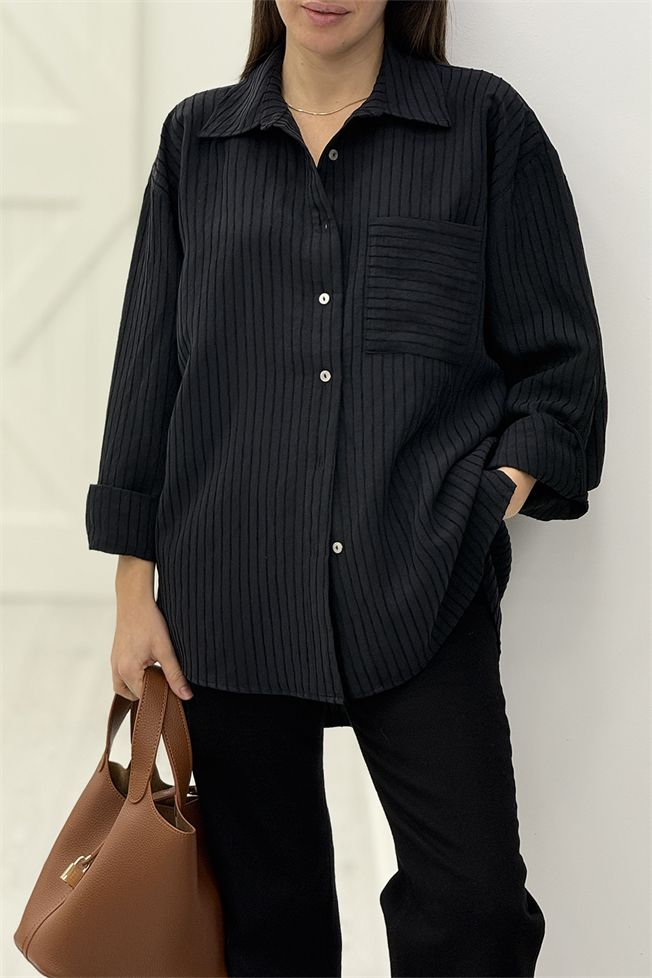 Siyah Oversize Gömlek 5000