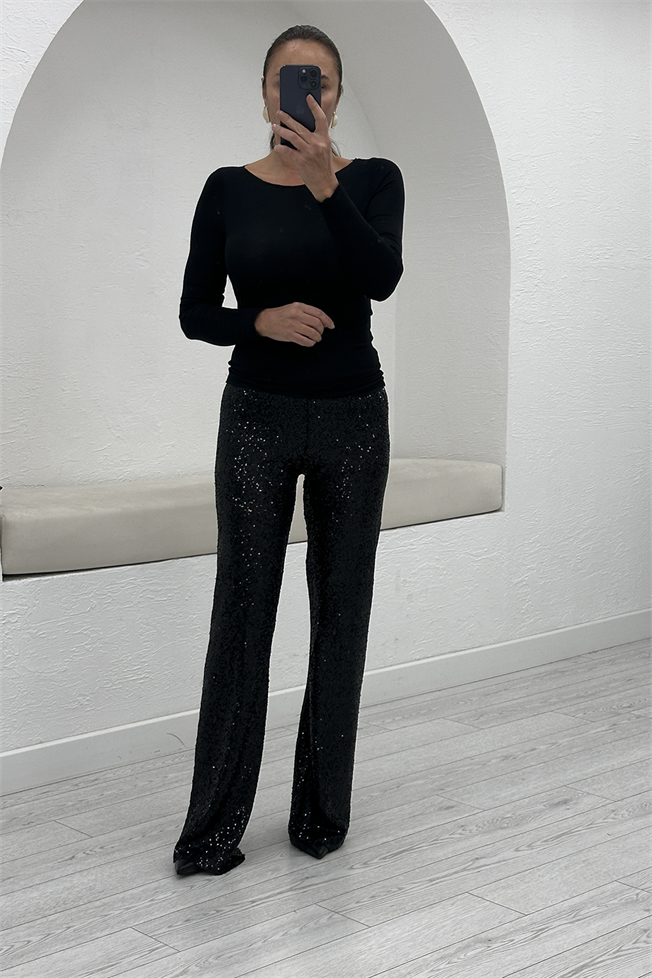 Siyah Payet Pantolon 3381