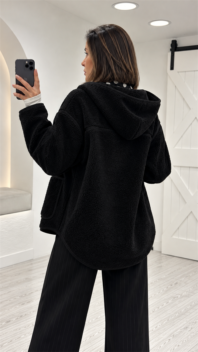 Siyah Polar Ceket 23240