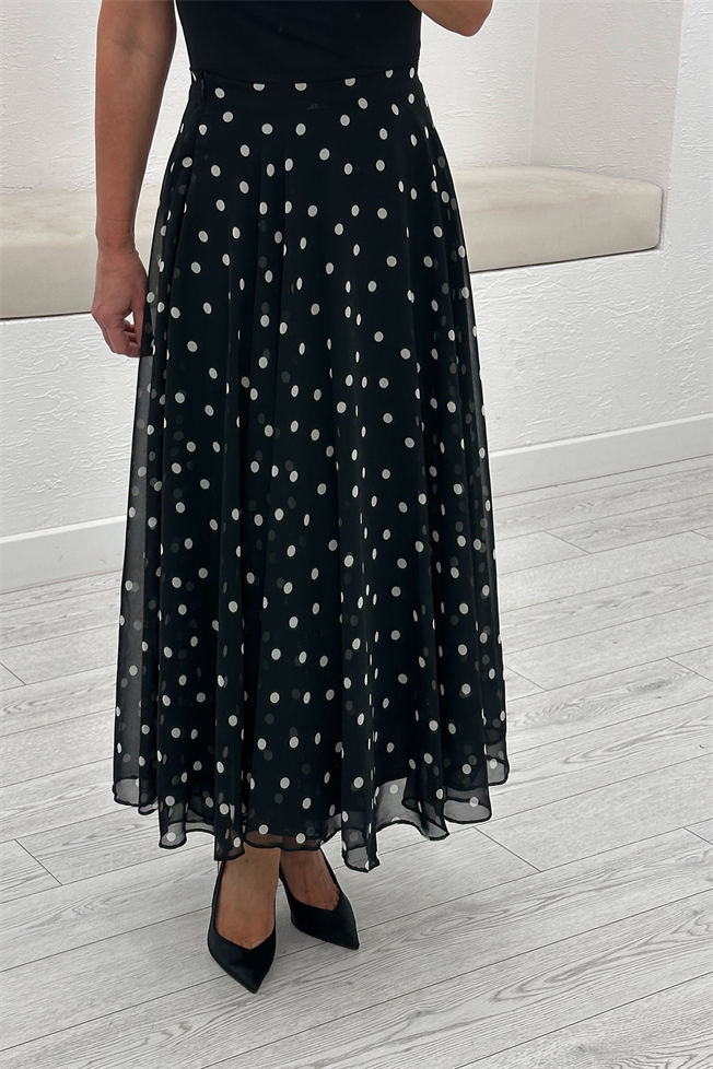 Siyah Puantiyeli Etek 0613