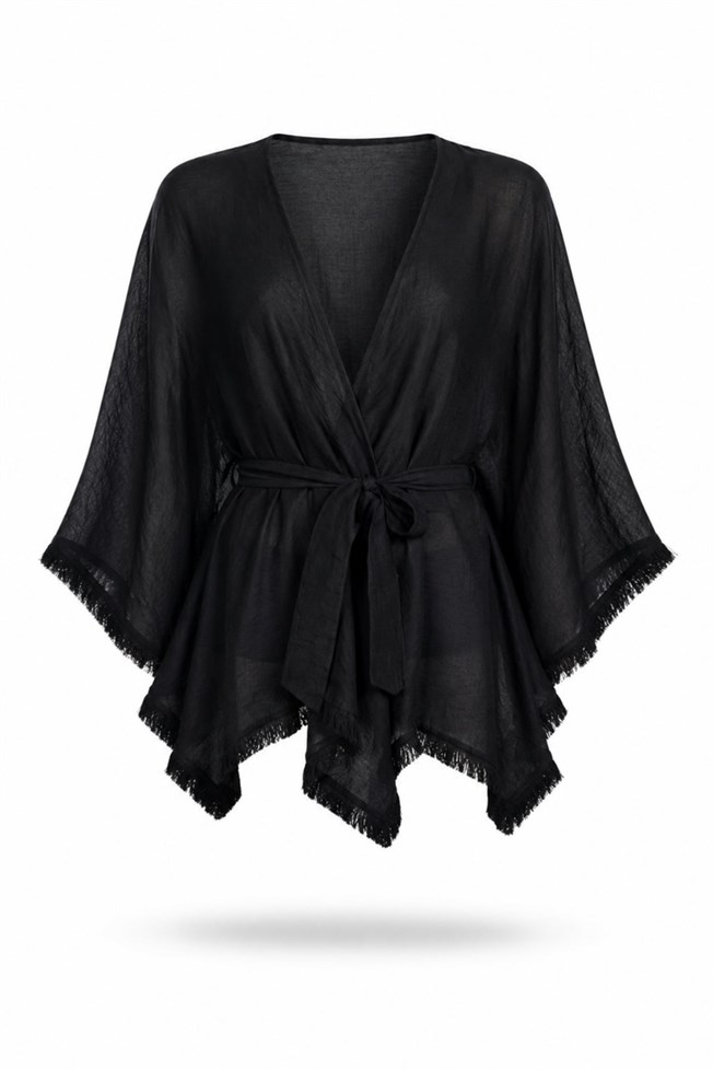 Siyah Püsküllü Kimono 5101
