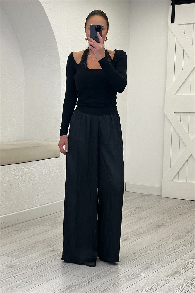 Siyah Saten Pantolon 0899