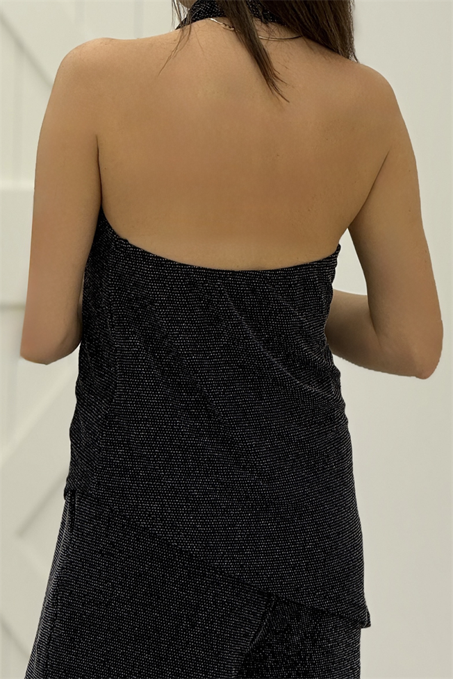 Siyah Simli Bluz 8010