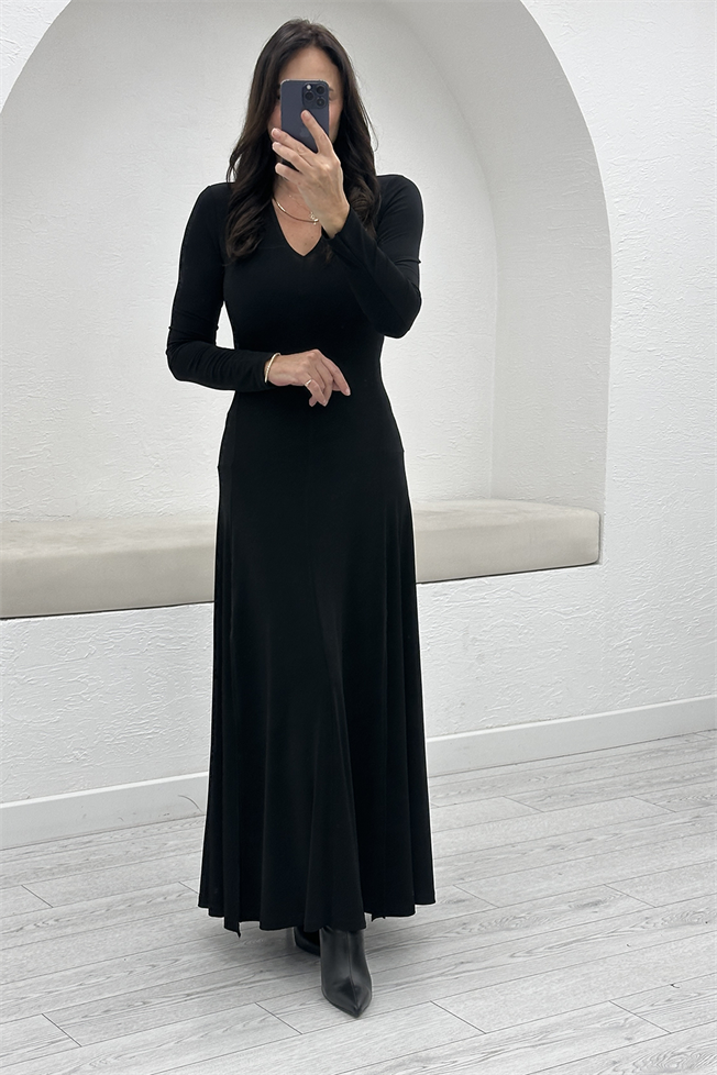 Siyah Uzun Elbise 261009