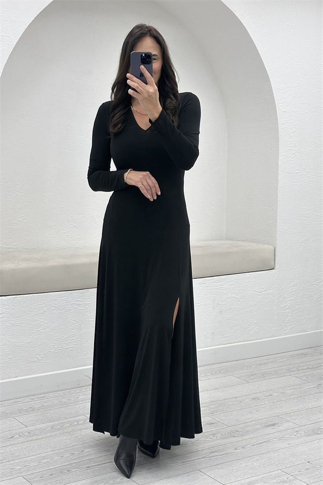 Siyah Uzun Elbise 261009