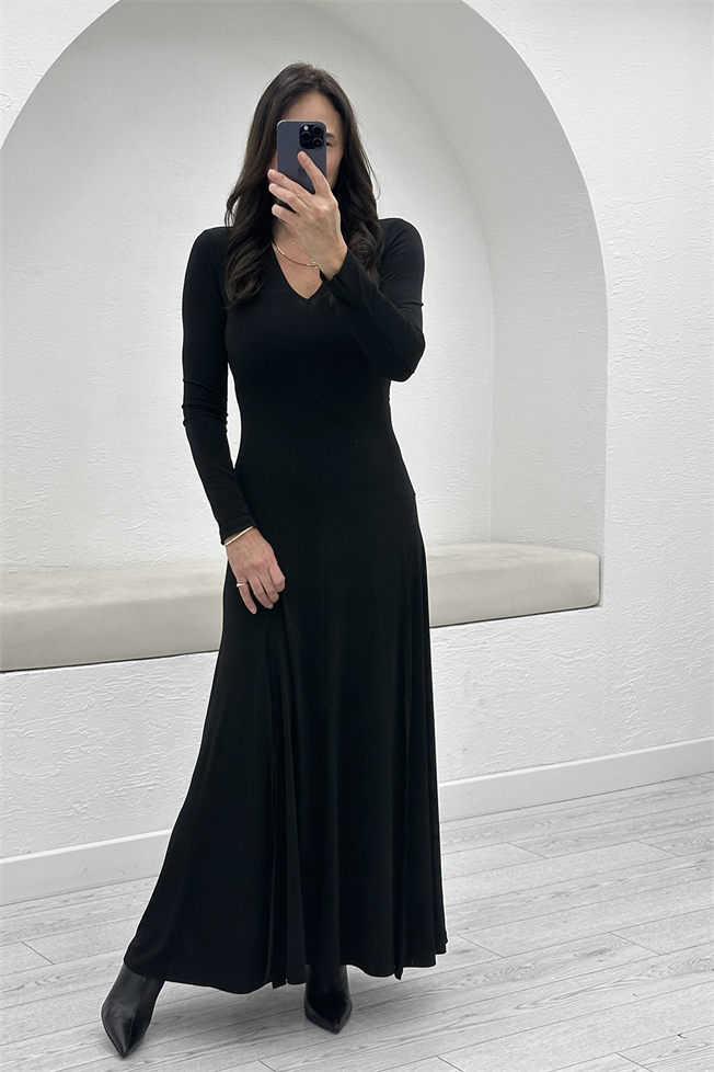 Siyah Uzun Elbise 261009