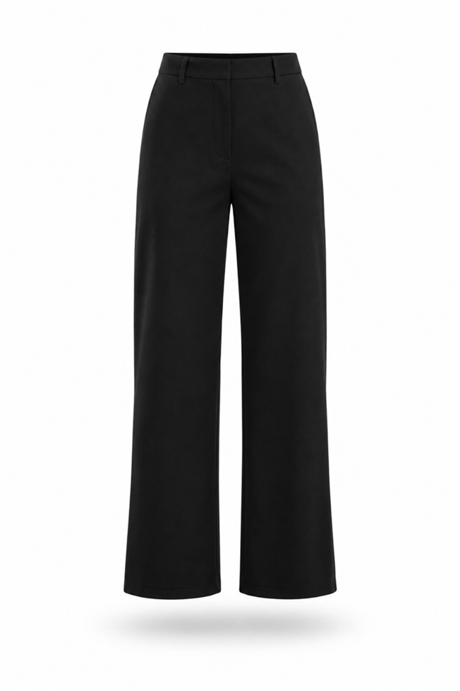 Siyah Wide Leg Pantolon 9980