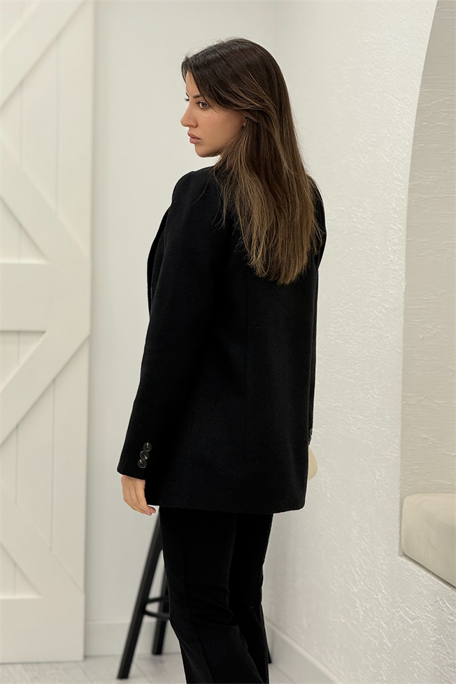 Siyah Yün Blazer Ceket 2047
