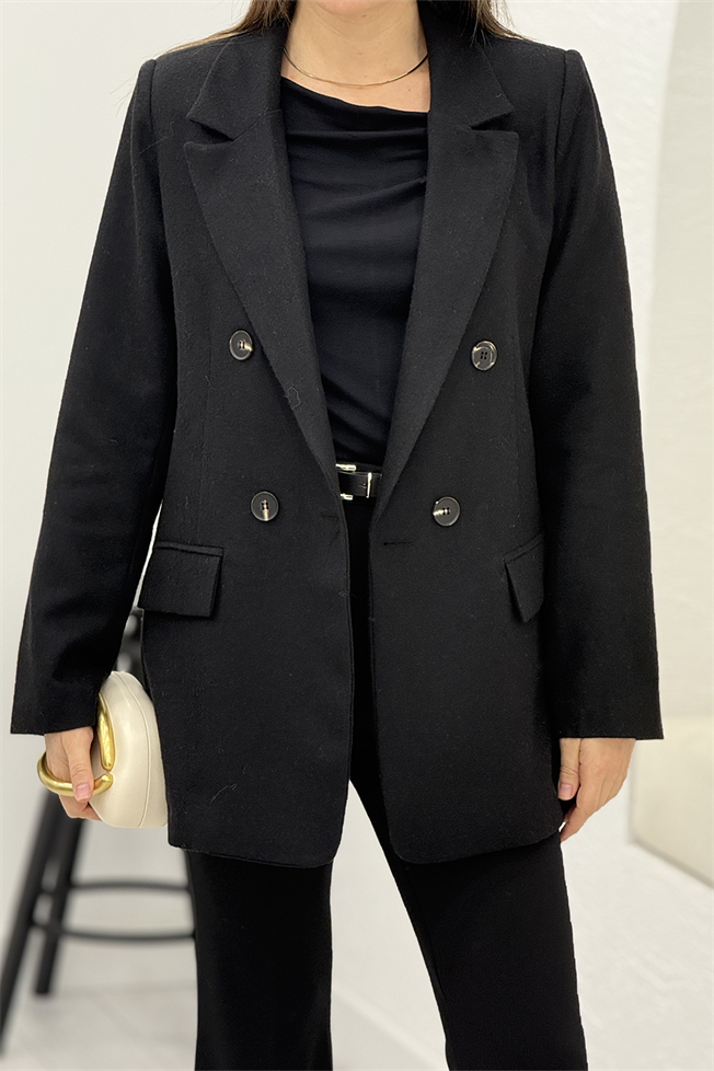 Siyah Yün Blazer Ceket 2047