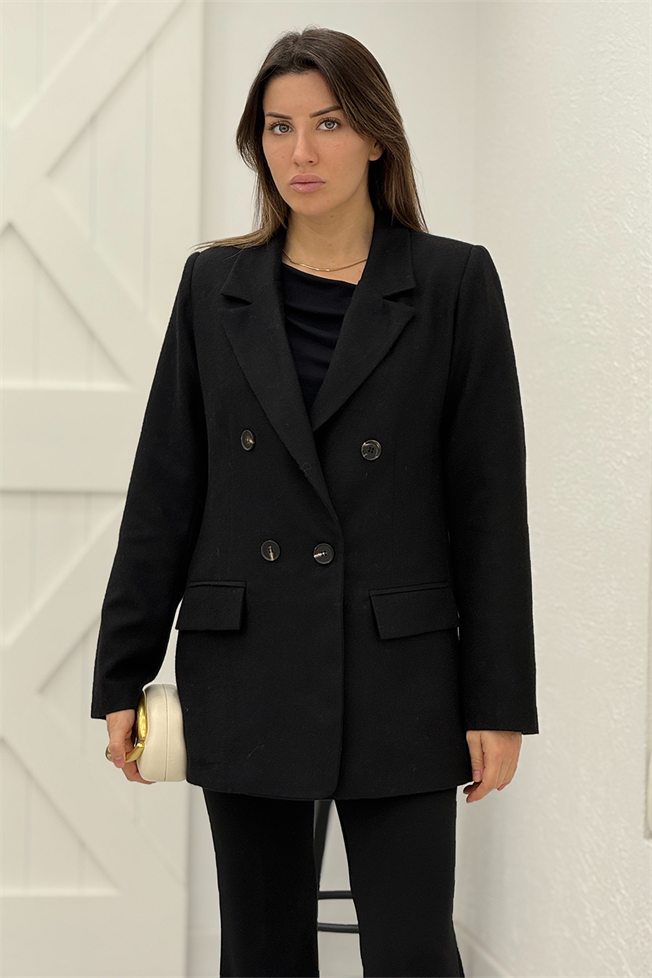 Siyah Yün Blazer Ceket 2047