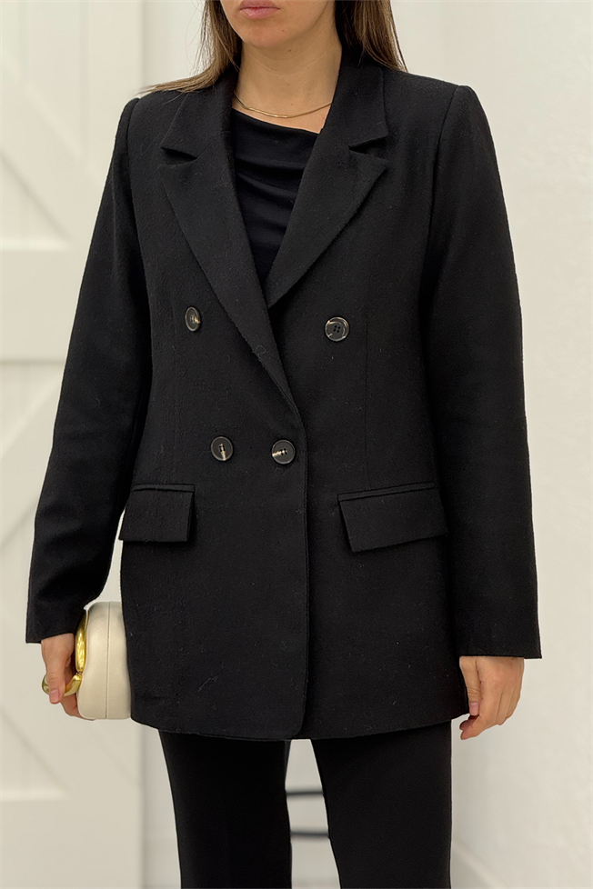 Siyah Yün Blazer Ceket 2047