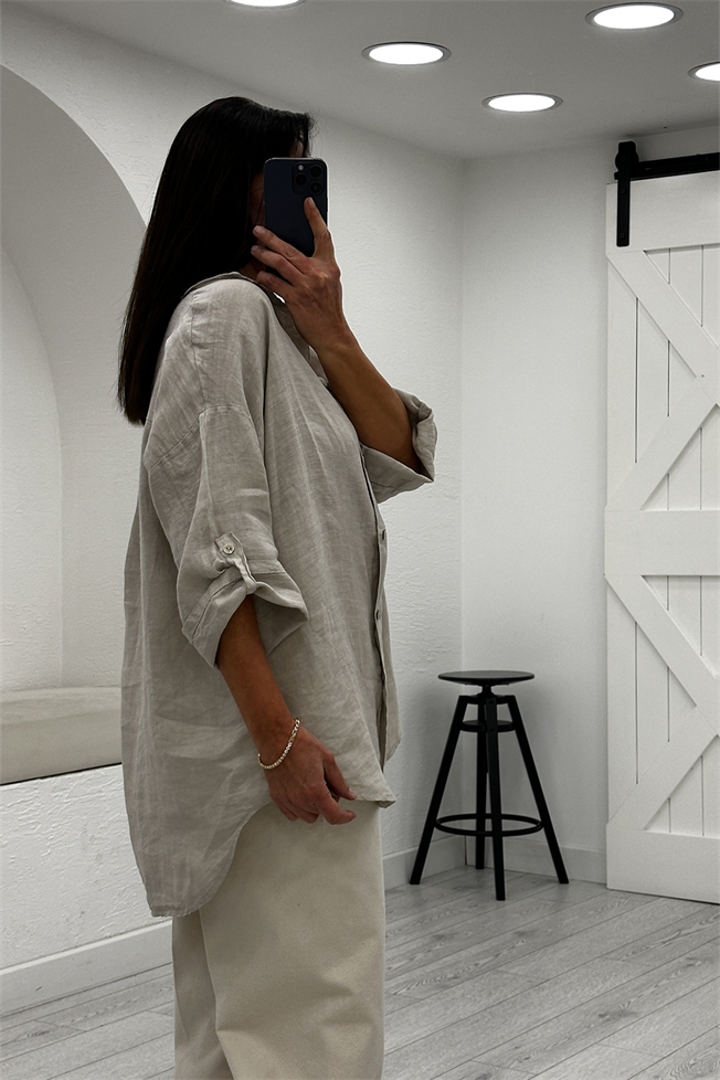 Taş Keten Gömlek 39461