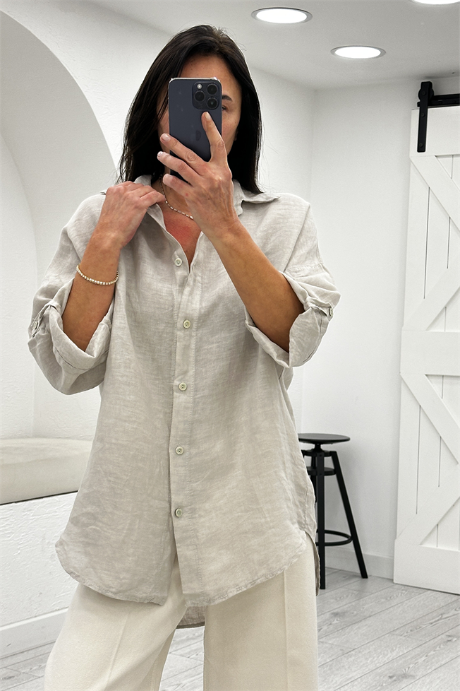 Taş Keten Gömlek 39461