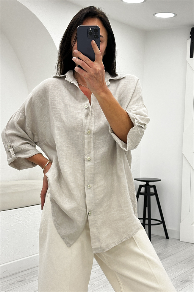 Taş Keten Gömlek 39461