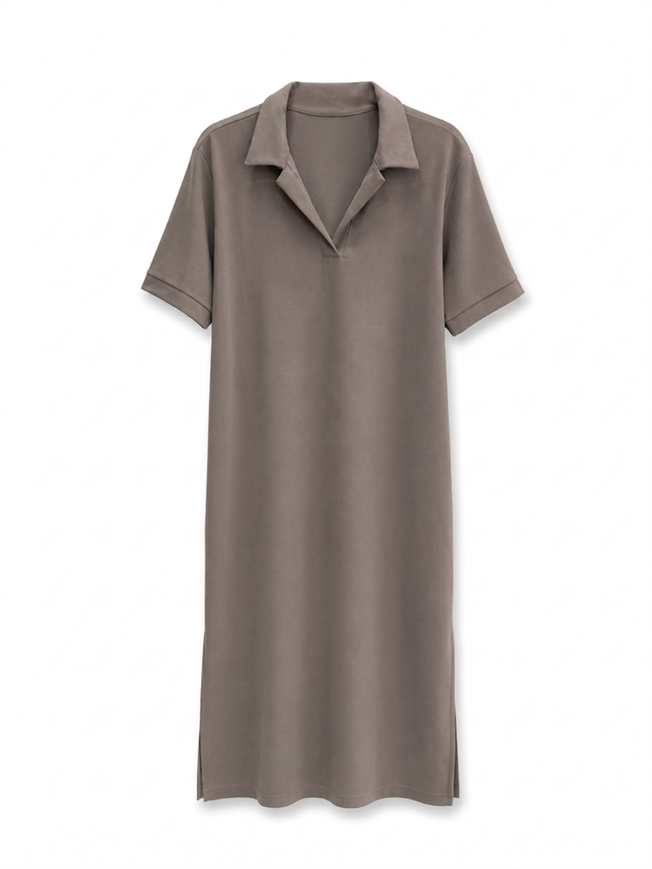 Vizon Polo Yaka Modal Elbise 1173
