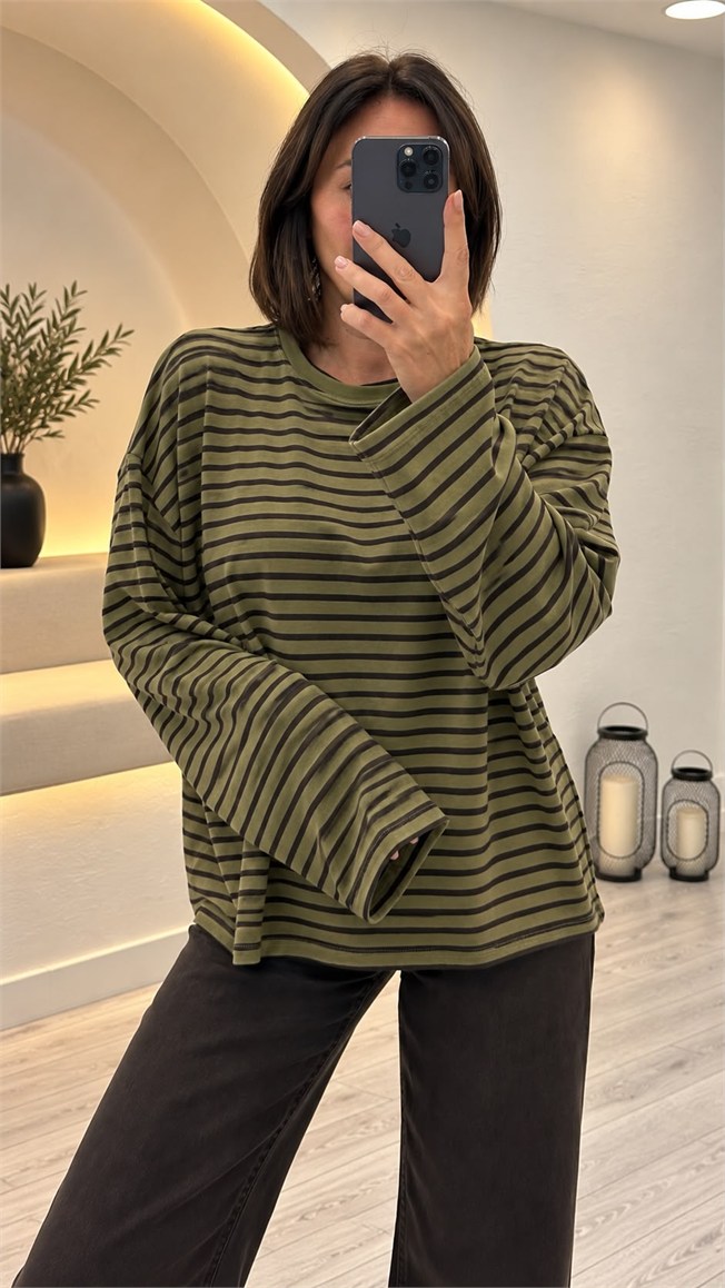 Yeşil Çizgili Triko 0221