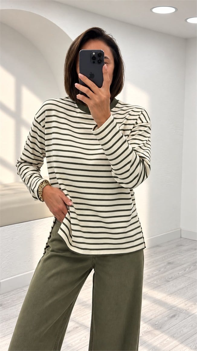 Yeşil Çizgili Triko 26354