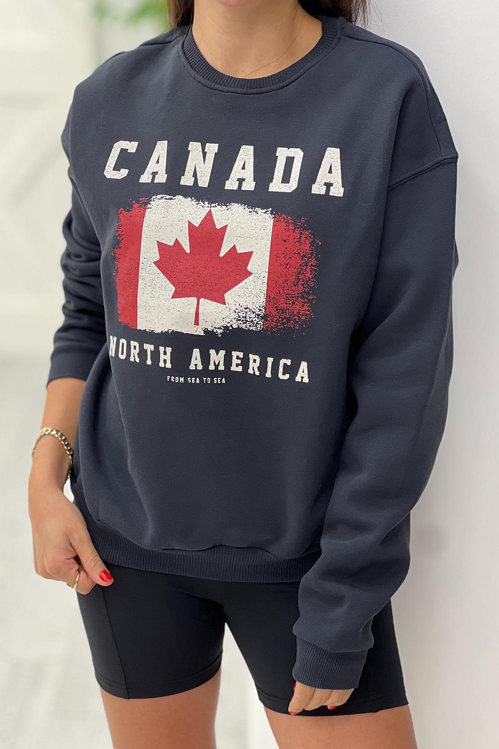 Pepicino ACT Lacivert Canada Bask l ardonlu Sweatshirt 2101