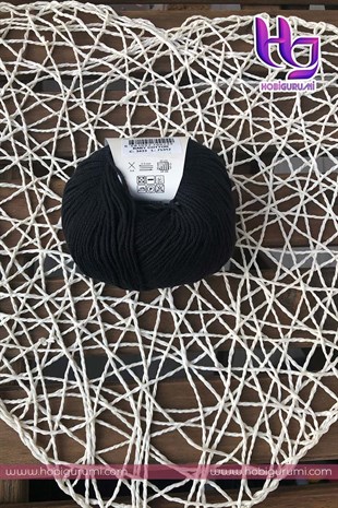 Gazzal Baby Cotton 50 GR Siyah Renk El Örgü İpi (3433)
