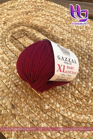 Gazzal Baby Cotton XL Bordo Renk El Örgü İpi (3442)