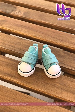 Mavi Renk Cırtlı Converse Amigurumi Ayakkabı
