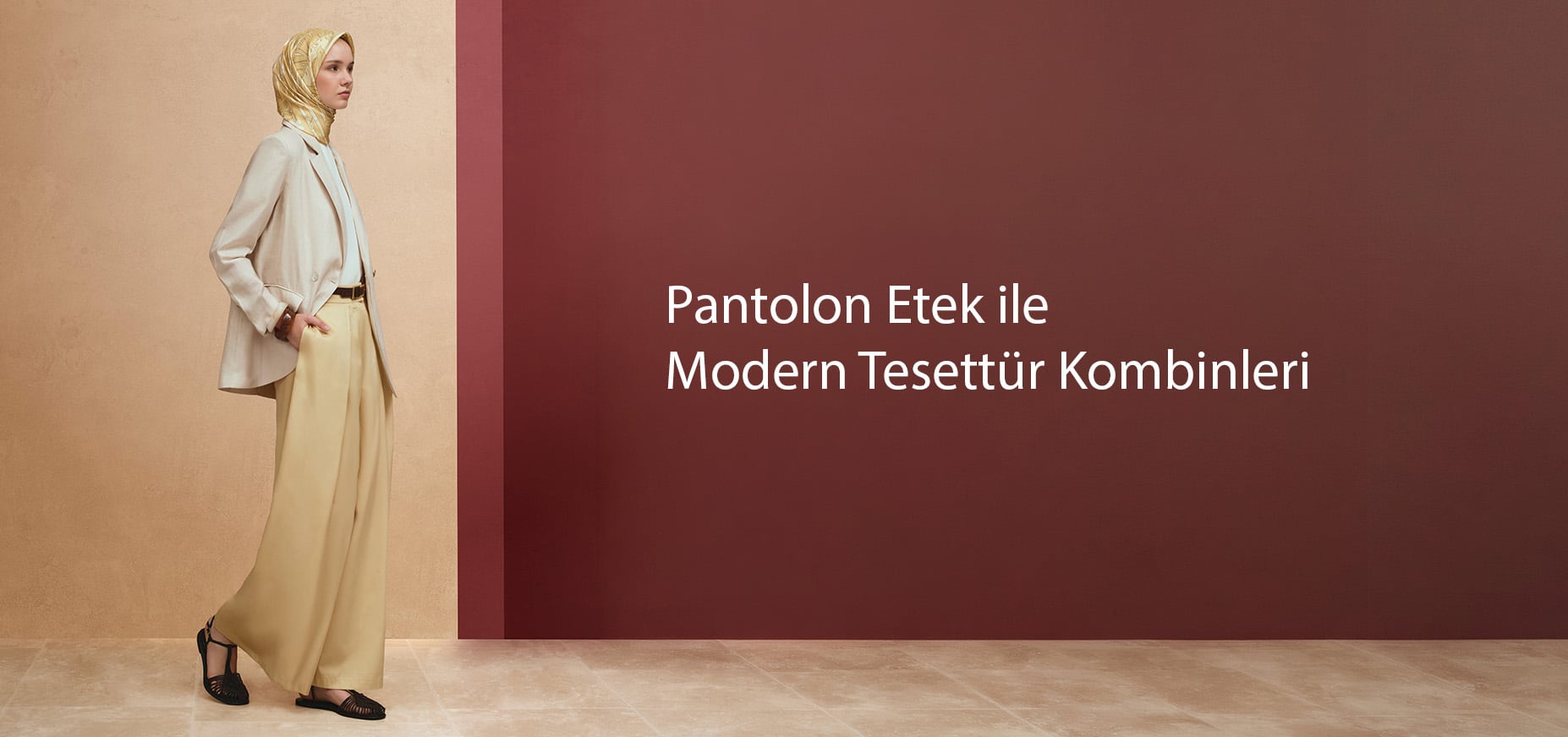 Pantolon Etek ile Modern Tesettür Kombinleri