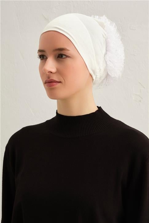 Topuzlu Geçme Bone Krem