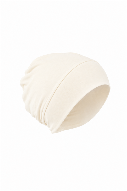 Düz Geçme Bone Krem
