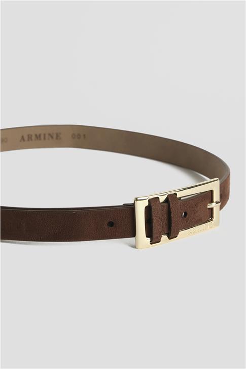 Armine İnce Süet Kemer 25YD001 Kahverengi