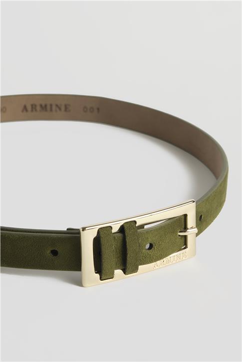 Armine İnce Süet Kemer 25YD001 Yeşil 