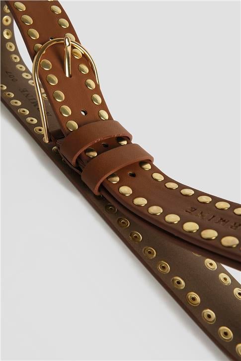 Armine Trok Detaylı Deri Kemer 25YD007 Taba