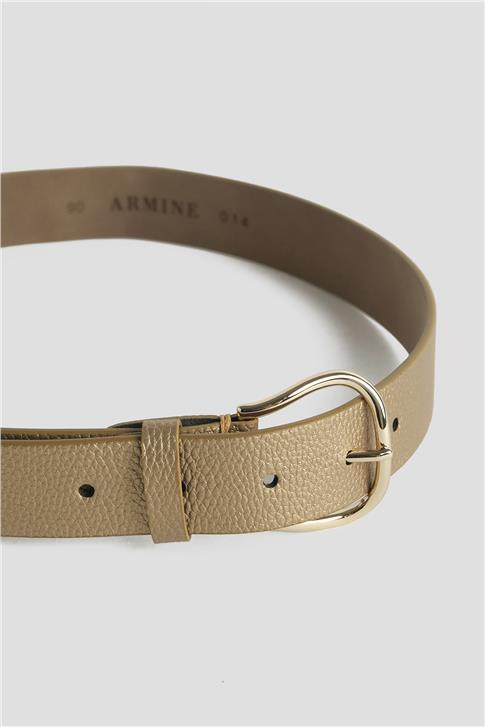 Armine Parlak Deri Kemer 25YD014 Gold