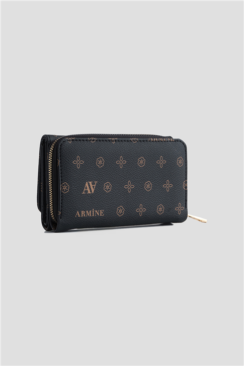 Armine Cüzdan Baskılı 25YD7012 Siyah