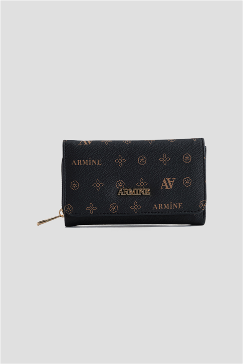 Armine Cüzdan Baskılı 25YD7012 Siyah