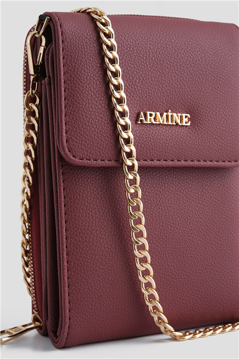 Armine Pia Deri El Çantası 25YD7266 Bordo