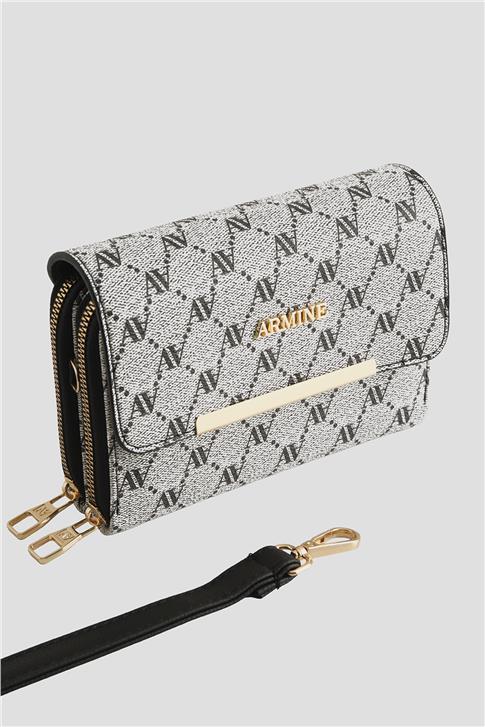 Armine El Çantası Noktalı 25YD7381 Gri