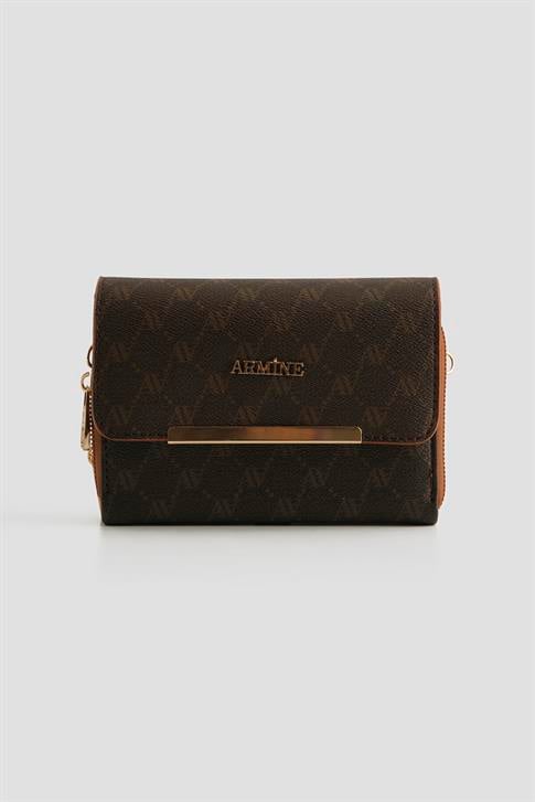 Armine El Çantası Noktalı 25YD7381 Kahverengi