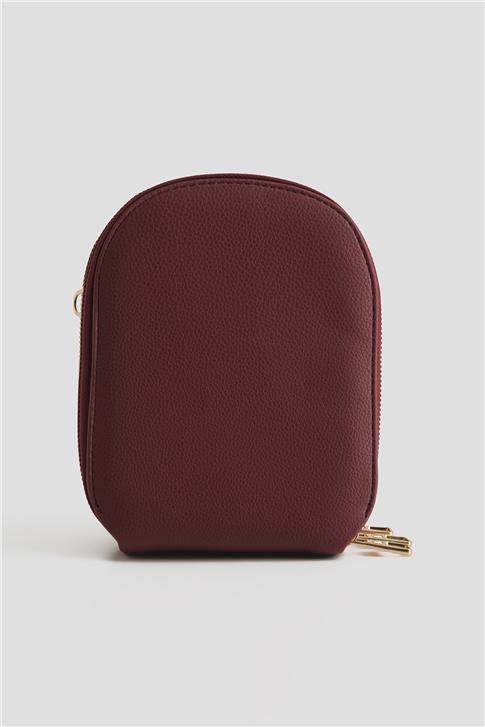 Armine Pia Deri El Çantası 25YD7384 Bordo