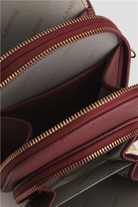 Armine Pia Deri El Çantası 25YD7384 Bordo