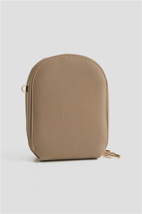 Armine Pia Deri El Çantası 25YD7384 Vizon