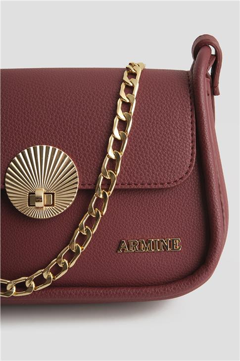 Armine Pia Deri Çanta 25YD7397 BORDO