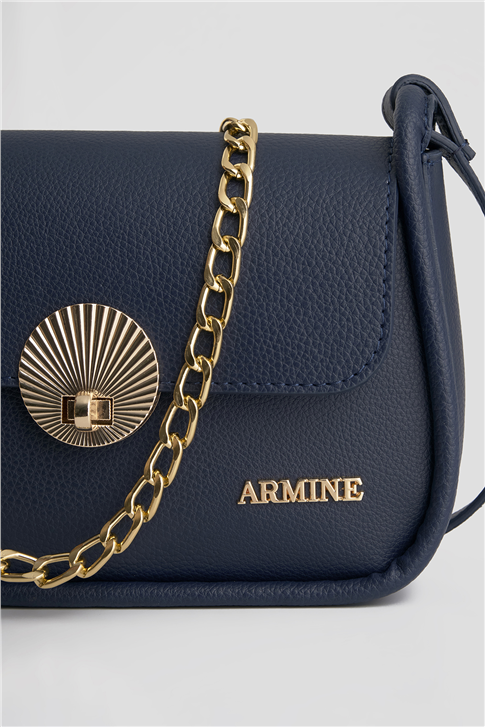 Armine Pia Deri Çanta 25YD7397 Lacivert