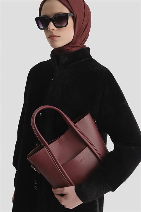 Armine Pia Deri Çanta 25YD7398 Bordo