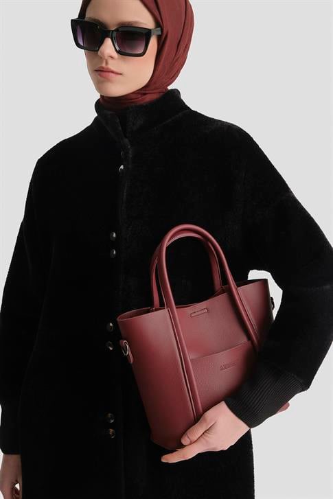 Armine Pia Deri Çanta 25YD7398 Bordo