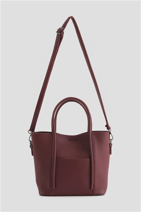 Armine Pia Deri Çanta 25YD7398 Bordo