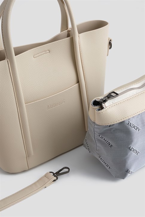 Armine Pia Deri Çanta 25YD7398 Krem