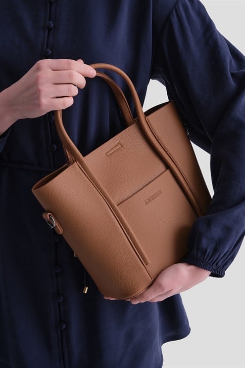 Armine Pia Deri Çanta 25YD7398 Taba