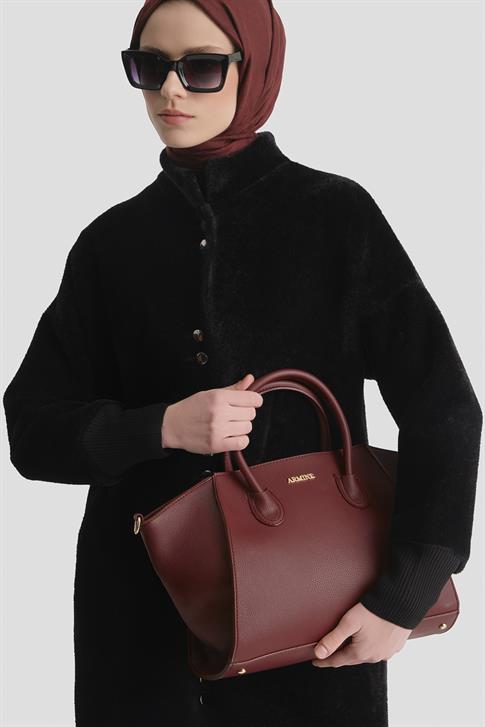 Armine Pia Deri Çanta 25YD7399 Bordo