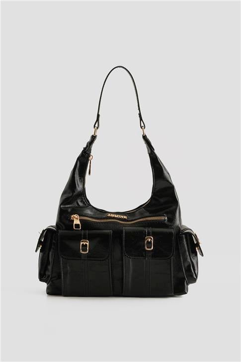 Armine Çanta Rugan 25YD7401 Siyah