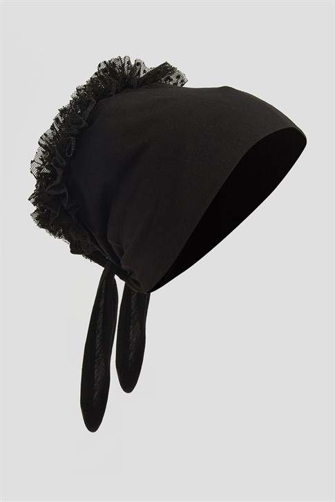 Fırfırlı Bone Siyah